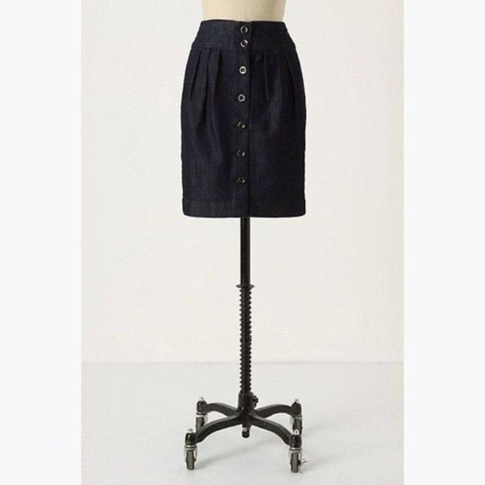 Anthropologie Pilcro Button Front Denim Pencil Skirt
